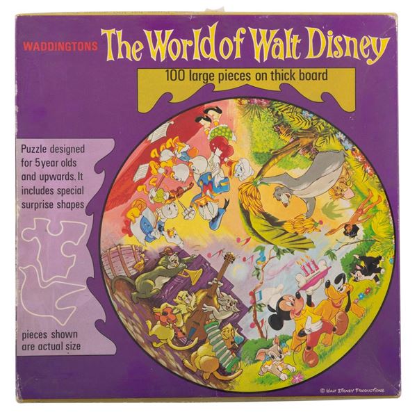 A Circular "The World of Walt Disney" Children's Puzzle.