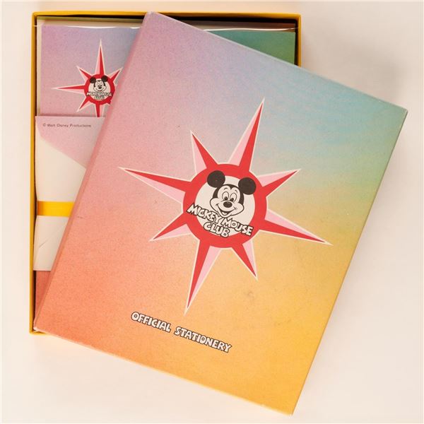 A Mickey Mouse Club Official Stationery Set.