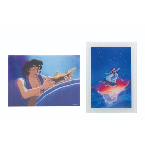 An "Aladdin" Acrylic Display and Lenticular Standee.