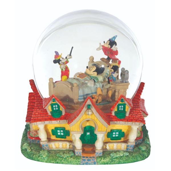 A Dreaming Mickey Mouse Musical Snow Globe.