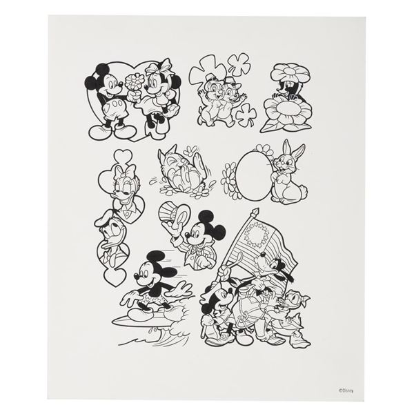 A Disney Characters Seasonal Logos Sheet.