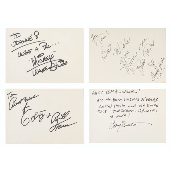 A Collection of Four 1990s Disney Voice Artist Autographs.