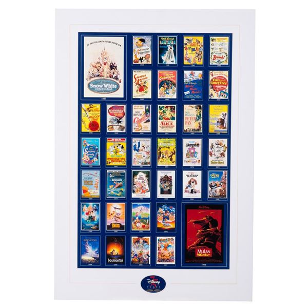 A 75th Anniversary Disney Animated Films Poster.