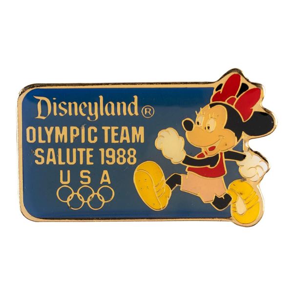 A Minnie Mouse Olympic Running Pin.