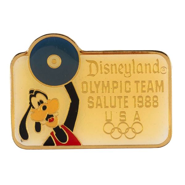 A Goofy Olympic Weightlifting Pin.