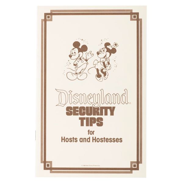 A 1980 Disneyland Security Tips Booklet.