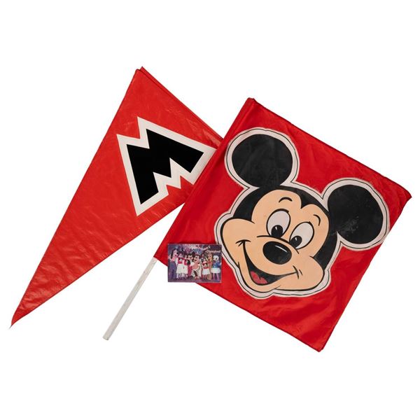 A Pair of Mickey Mouse Club Prop Flags from 25th Anniversary Show.