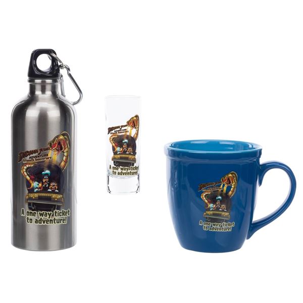 Indiana Jones Adventure 15th Anniversary Glassware.