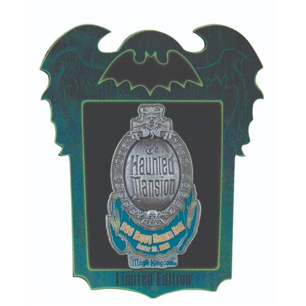 A 999 Happy Haunts Ball Limited Edition Pin.