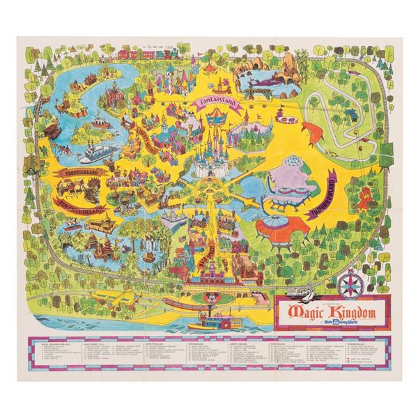 A 1971 Walt Disney World Magic Kingdom Souvenir Map.