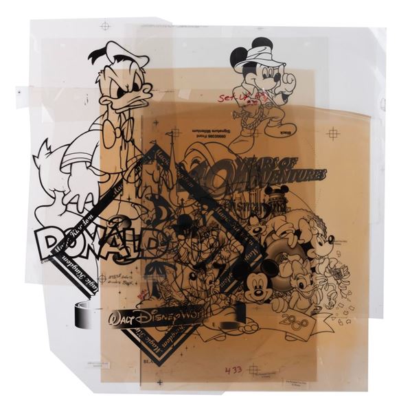 A Collection of Disney Parks Screen Printing Transparencies.