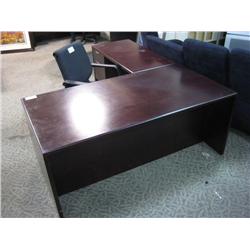 Mahogany L-Shaped Executive Desk