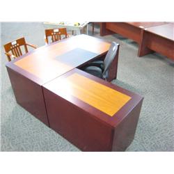 Cherry Inlayed Executive L-shape Desk