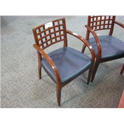Lattice Back With Leather Seat Client Chair