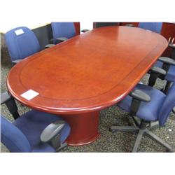 Burled Mahogany 8' Boardroom Table