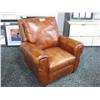 Image 1 : Overstuffed Chestnut Brown Leather