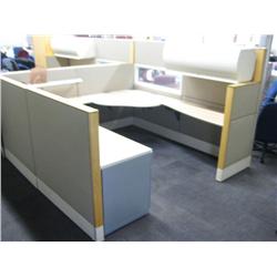 Haworth 2 Person U-Shaped Modular Workstation