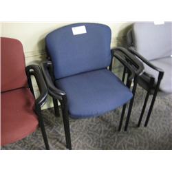 2 Blue Stacking Chairs