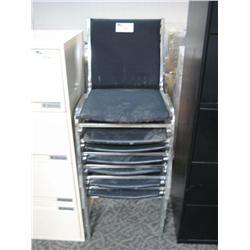 7 Black Stacking Chairs