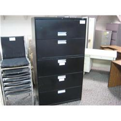 Black 5 Drw. Lateral File Cabinet