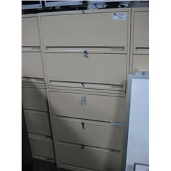 Beige 5 Drw. Lateral File Cabinet