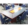 Image 1 : Leather Inlay Boardroom Table With Matching