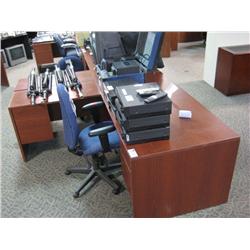 Mahogany L-Shaped Executive Desk