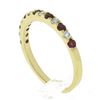 Image 8 : 14K Gold 0.53 ctw Alternating Round Brilliant Ruby & Diamond Prong Stack Band Ri