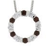 Image 2 : 14k White Gold 1.01 ctw Alternating Channel Ruby & Diamond Circle Pendant Chain