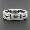 Image 2 : 14k White Gold 0.87 ctw Pave Set Diamond Open Rectangular Near Eternity Band Rin
