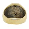 Image 7 : Men's Vintage Solid 10K Yellow & White Gold Detailed Masonic Wide Band Ring