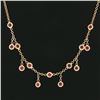 Image 4 : 14k Rose Gold 0.80 ctw Round Bezel Ruby w/ Dangle Adjustable Cable Chain Necklac