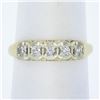 Image 1 : Estate 14K TT Gold 0.18 ctw Illusion Set Diamond Stackable Wedding Band Ring