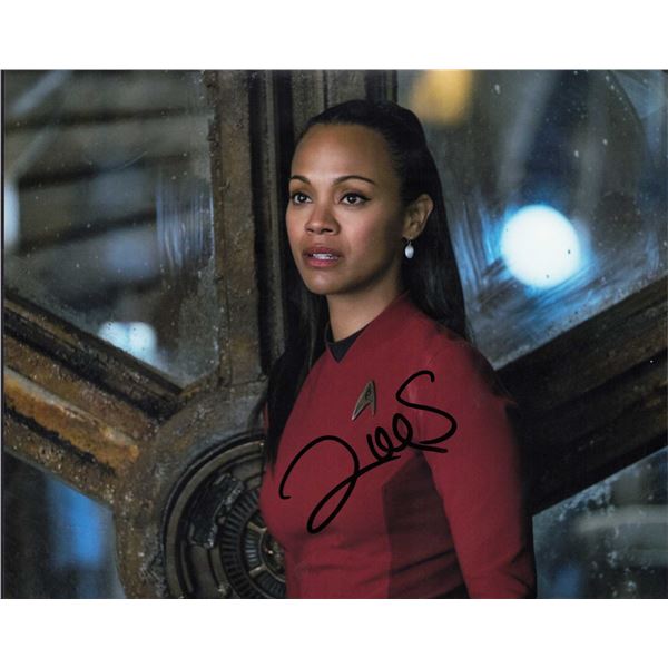 Zoe Saldana signed photo Star Trek