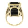 Image 7 : Vintage 9 ctw Yellow Gold 21.3x15.8mm Flat Cushion Black Agate Solitaire Ring