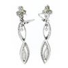 Image 6 : Vintage 14k White Gold 4 ctw Marquise Diamond Long Infinity Drop Dangle Earrings