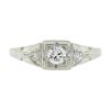 Image 5 : Antique Art Deco 18k White Gold 0.24 ctw European Diamond Milgrain Engraved Ring