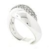 Image 9 : NEW 14k White Gold 0.52 ctw Pave Diamond & Polished Crossover Wide Band Ring