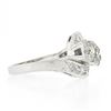 Image 5 : Vintage Platinum 1.66 ctw Old European Cut Dual Diamond Bypass Ring w/ Accents
