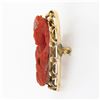 Image 5 : Large Antique Victorian GIA Carved Red Coral Cameo w/ 14k Gold Open Frame Brooch