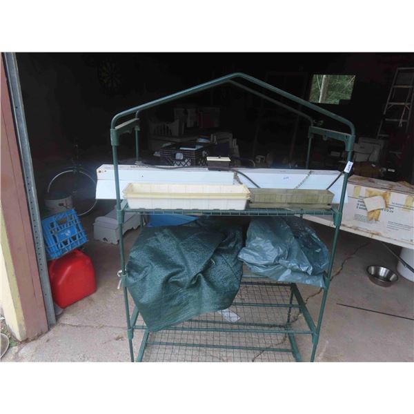 Greenhouse with Lights and Tarp 64'' x 39'' x 19''