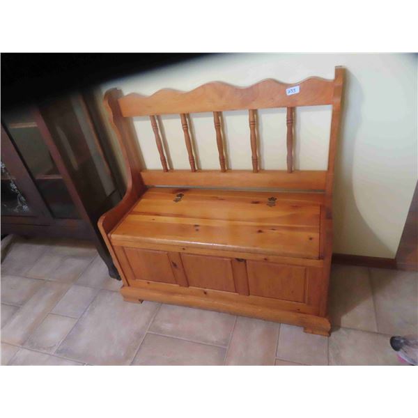 Pine Storage Bench with Storage 38'' Wide 