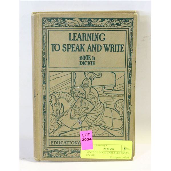 VINTAGE BOOK CARLYLES ESSAY ON SIR