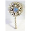 Image 1 : SMALL VINTAGE MIRROR WITH BLUE STONE