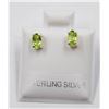 Image 1 : #38-NATURAL GREEN PERIDOT STUD EARRINGS