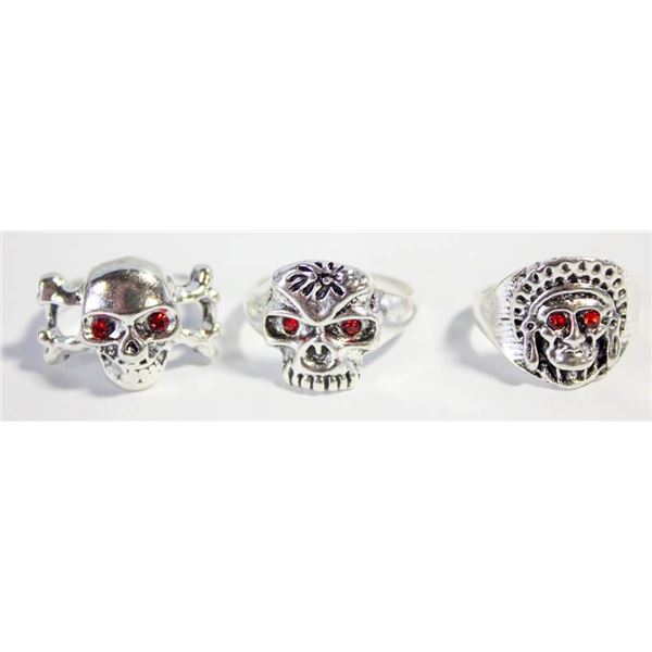 LOT OF 3 BIKER RINGS