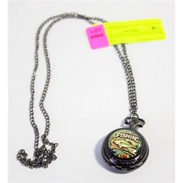 NEW BLACK VINTAGE STYLE GONE FISHING
