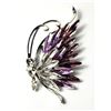 Image 1 : 3)  SILVER TONE WITH CLEAR & PURPLE CRYSTALS