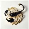 Image 1 : 4)  GOLD TONE WITH BLACK ENAMEL, SCORPIAN
