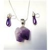 Image 1 : 8)  NATURAL FREE FORM AMETHYST PENDANT